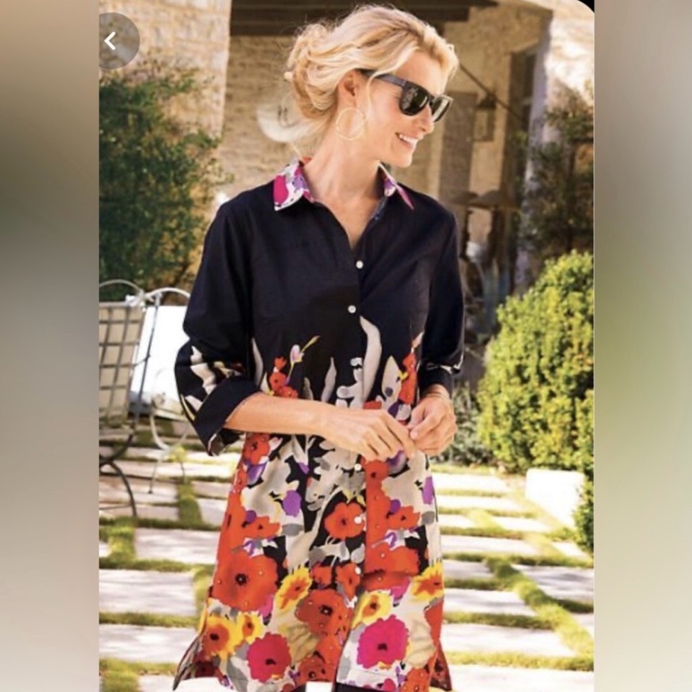 Soft Surroundings poppy fields tunic L